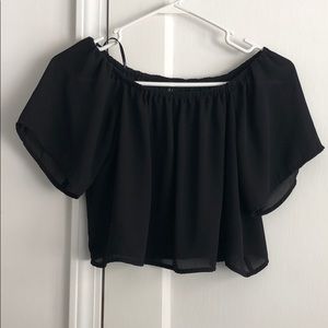 Shear black off the shoulder top
